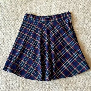 Navy blue plaid mini skirt, size Medium